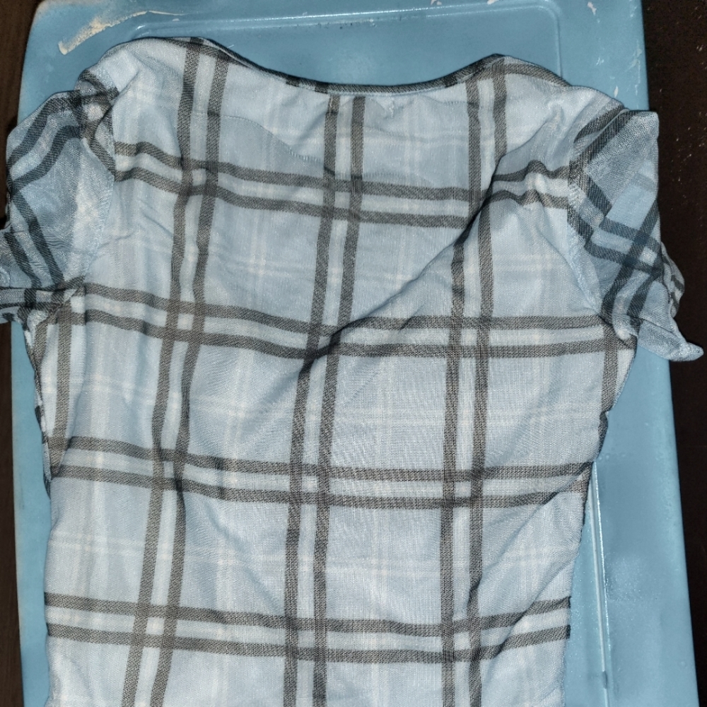 J for Justify crop top size medium, color blue/ white